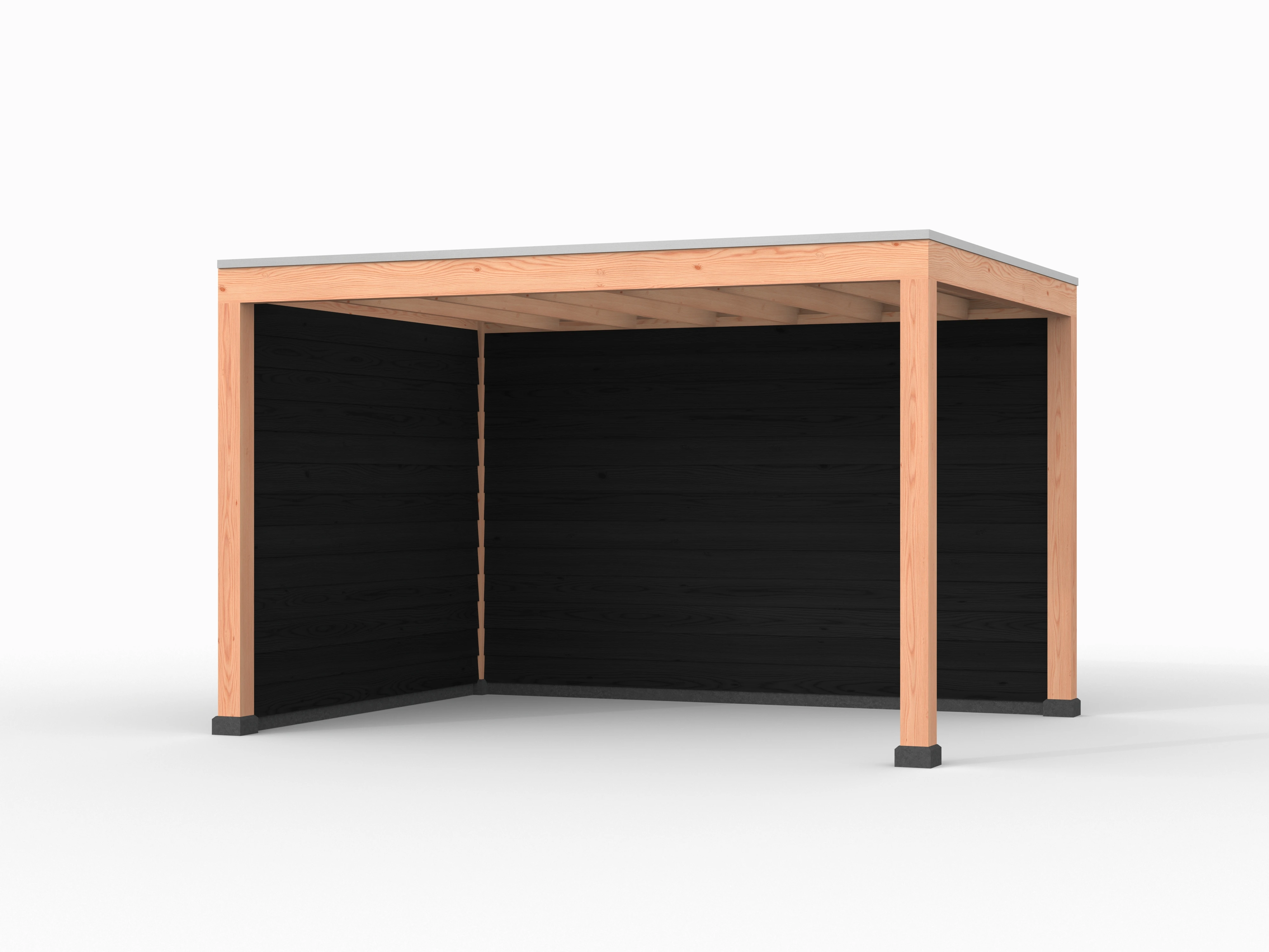 Douglas overkapping, 400 x 300, met achterwand en zijwand, Westwood Elegant zwart - Afbeelding 1